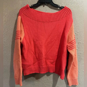 Judith March Wide Collar Pink Sweater Size Small